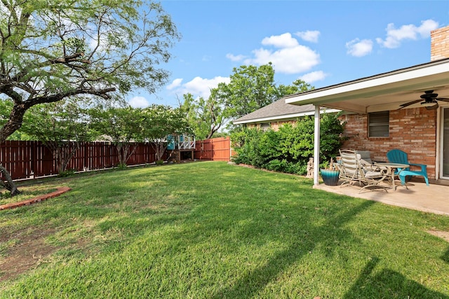 5 Scott Pl, Abilene, TX 79601 - view of yard with a ceiling fan and a patio area