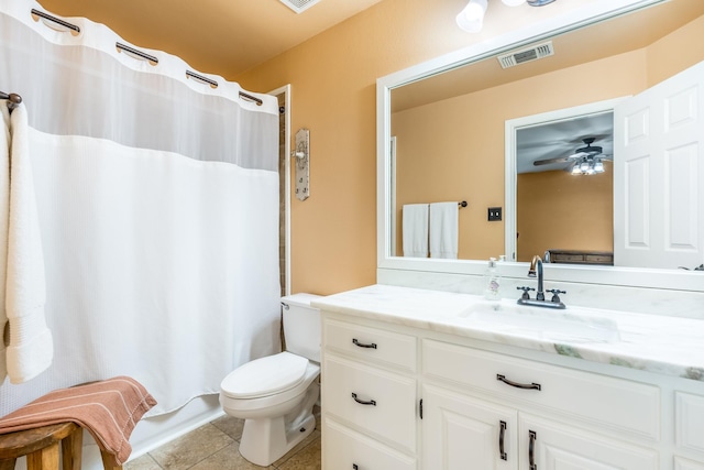 1755 County Road 362, Melissa, TX 75454 - full bath with vanity, toilet, a ceiling fan, and tile patterned flooring