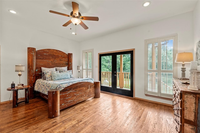 1036 Pvt Rd Unit 8905, Canton, TX 75103 - bedroom featuring access to outside, french doors, wood finished floors, recessed lighting, and baseboards