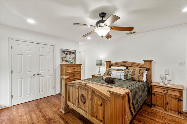 1036 Pvt Rd Unit 8905, Canton, TX 75103 - bedroom featuring wood finished floors, recessed lighting, and a ceiling fan