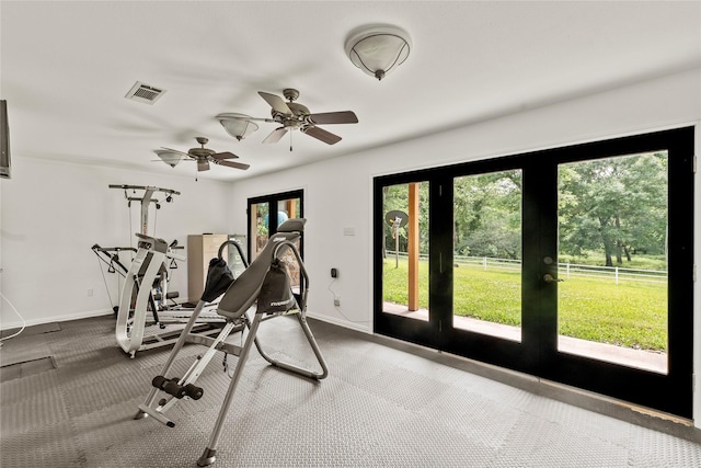 1036 Pvt Rd Unit 8905, Canton, TX 75103 - workout room with baseboards and a ceiling fan