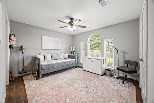 220 Sunray Ln, Sunnyvale, TX 75182 - bedroom with wood finished floors, baseboards, and a ceiling fan