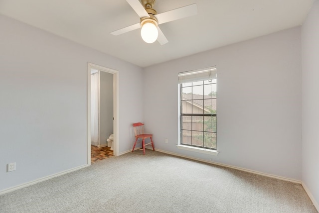 233 Shields Dr, Trophy Club, TX 76262 - spare room featuring carpet flooring, a ceiling fan, and baseboards