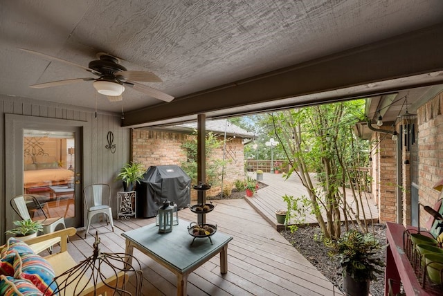 233 Shields Dr, Trophy Club, TX 76262 - deck featuring ceiling fan and a grill