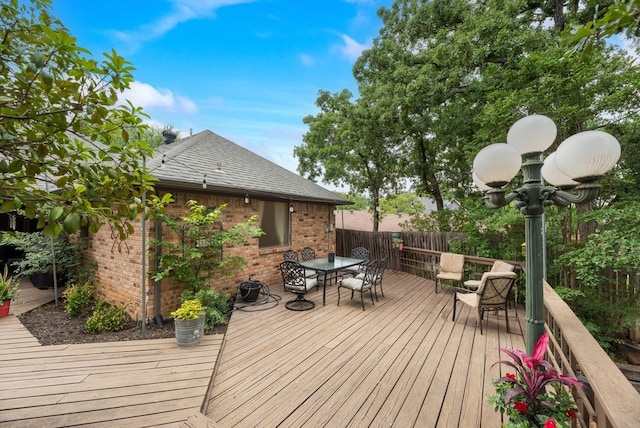 233 Shields Dr, Trophy Club, TX 76262 - wooden terrace with outdoor dining area