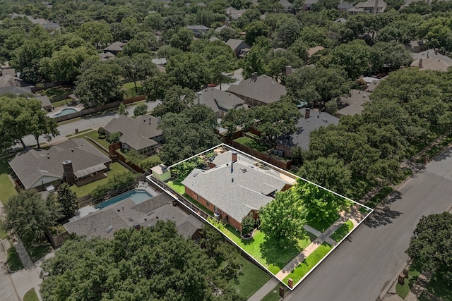 3907 Meadow Dr, Grapevine, TX 76051 - aerial view of residential area with property boundaries highlighted