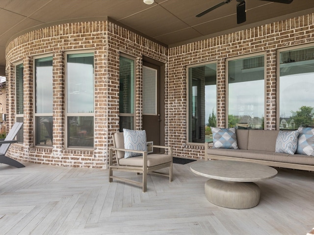 212 Nueces Trl, Aledo, TX 76008 - deck with a ceiling fan and an outdoor living space