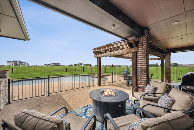 872 Hidden Pass, Royse City, TX 75189 - view of patio / terrace featuring a swimming pool and a fire pit