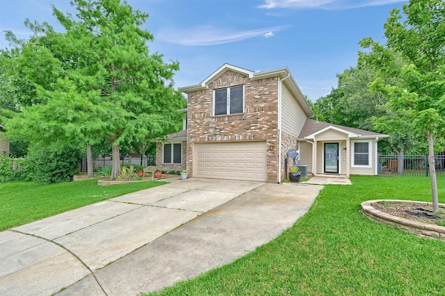 1509 Timberline Ct, Sherman, TX 75092 - traditional-style house featuring a garage, concrete driveway, and brick siding