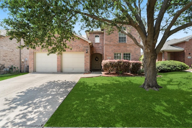 303 Highland Glen Dr, Wylie, TX 75098 - traditional-style home featuring driveway, a front lawn, brick siding, and a garage