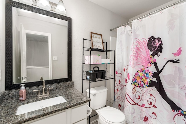 303 Highland Glen Dr, Wylie, TX 75098 - bathroom featuring toilet, vanity, and a shower with shower curtain