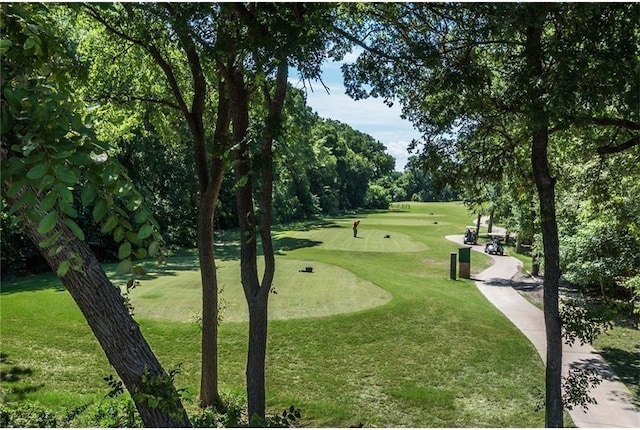 303 Highland Glen Dr, Wylie, TX 75098 - view of community with a putting area, view of golf course, view of scattered trees, and a yard