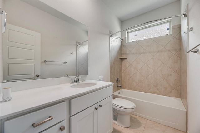2705 Hancock Ln, Celina, TX 75009 - full bathroom featuring toilet,  shower combination, vanity, and tile patterned flooring