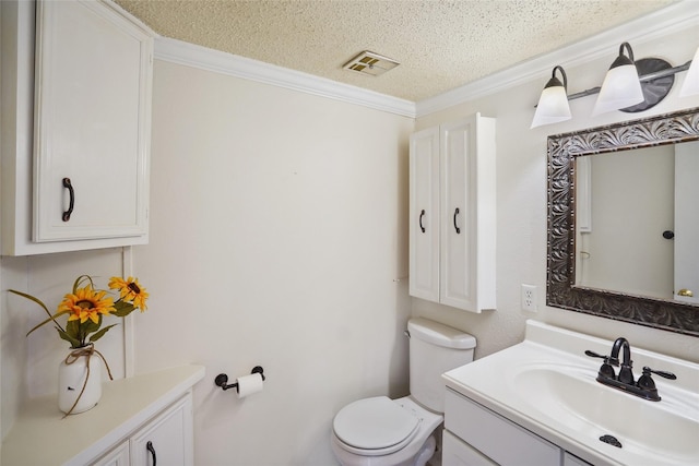 2825 Summit View Dr, Bedford, TX 76021 - bathroom with vanity, crown molding, and a textured ceiling