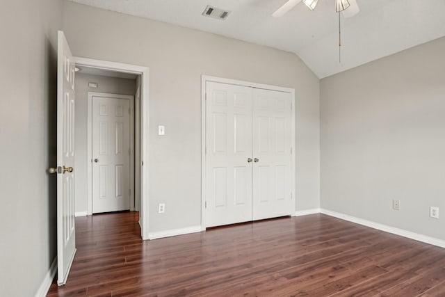 600 Harrison Hill Ct, Coppell, TX 75019 - unfurnished bedroom with dark wood-style flooring, baseboards, a closet, and ceiling fan