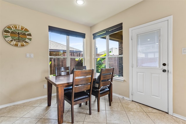 3028 Maple Creek Dr, Fort Worth, TX 76177 - dining room featuring baseboards, light tile patterned floors, and recessed lighting