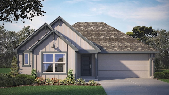 1772 River Bend Rd, Burleson, TX 76028 - tudor home with board and batten siding, concrete driveway, a garage, and a shingled roof