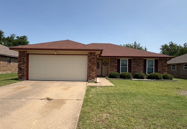 828 Richards Dr, Cedar Hill, TX 75104 - ranch-style home featuring concrete driveway, brick siding, an attached garage, and a front yard