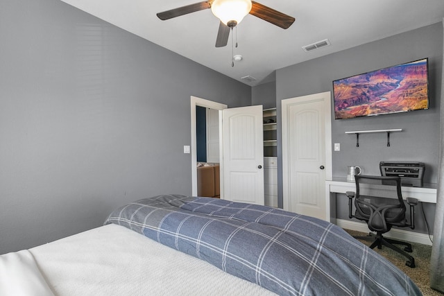 2011 Twin Creeks Cir, Pilot Point, TX 76258 - bedroom with carpet flooring, an office area, and ceiling fan