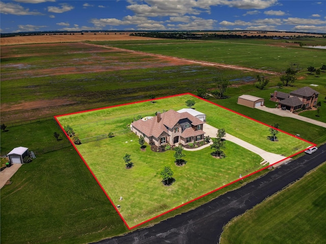 2011 Twin Creeks Cir, Pilot Point, TX 76258 - overview of rural landscape with property boundaries highlighted