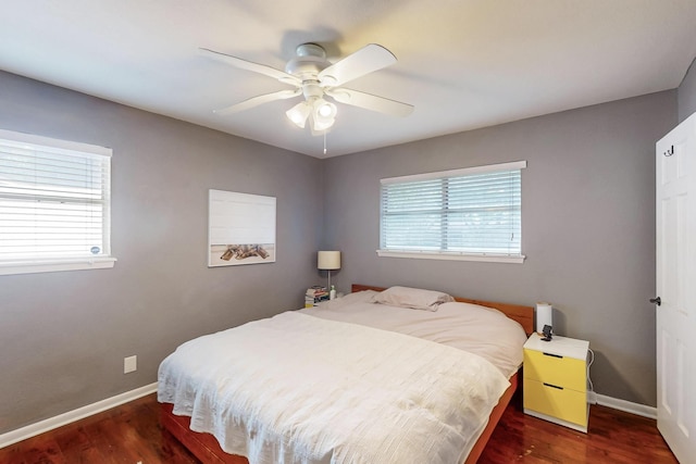 204 Cacti Dr, Lakeside, TX 76108 - bedroom featuring baseboards, wood finished floors, and ceiling fan