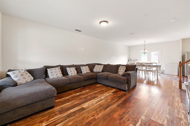 2901 Coyote Canyon Trl, Fort Worth, TX 76108 - living room with hardwood / wood-style floors and a chandelier