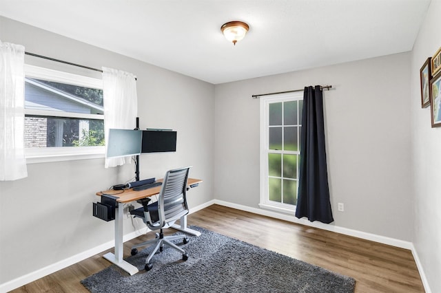 2808 Wren Ave, Fort Worth, TX 76133 - home office with plenty of natural light, wood finished floors, and baseboards