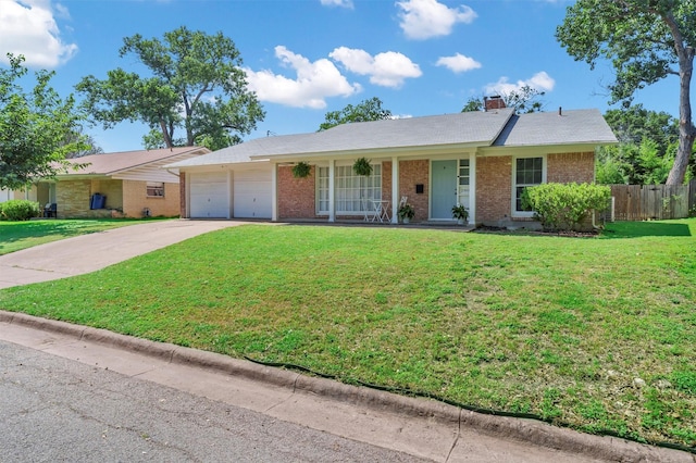 2808 Wren Ave, Fort Worth, TX 76133 - ranch-style home featuring brick siding, an attached garage, covered porch, and driveway