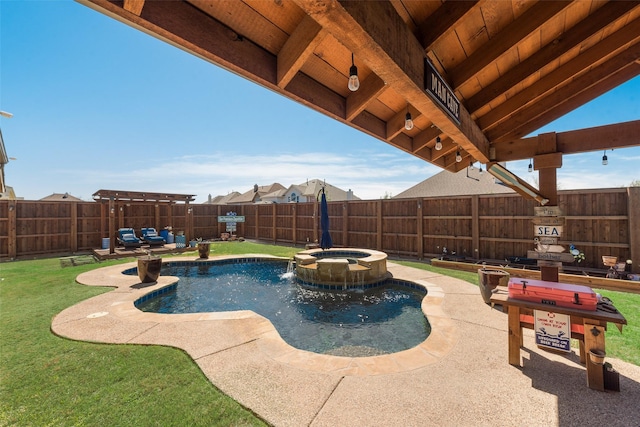 3113 Summer Dr, Little Elm, TX 75068 - view of pool with a patio and a pool with connected hot tub