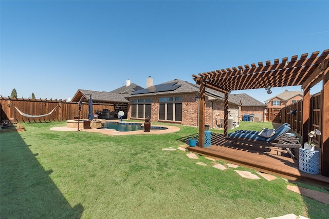 3113 Summer Dr, Little Elm, TX 75068 - view of yard featuring a deck and a pergola