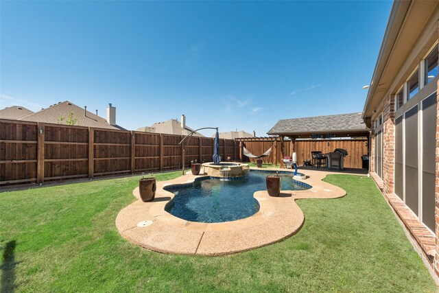 3113 Summer Dr, Little Elm, TX 75068 - view of swimming pool featuring a patio and a pool with connected hot tub