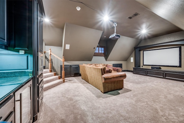 4012 Colgate Ave, University Park, TX 75225 - home theater with carpet and lofted ceiling
