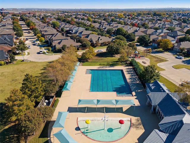 1409 Rose Bud Ct, Little Elm, TX 75068 - aerial perspective of suburban area with a pool