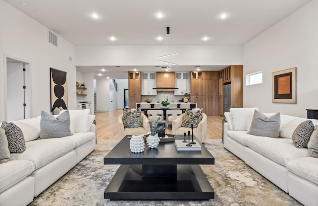 3940 N Cresthaven, Dallas, TX 75209 - living room featuring recessed lighting