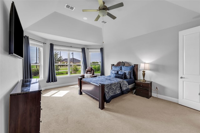1030 Speargrass Ln, Prosper, TX 75078 - bedroom featuring carpet, baseboards, a ceiling fan, and lofted ceiling