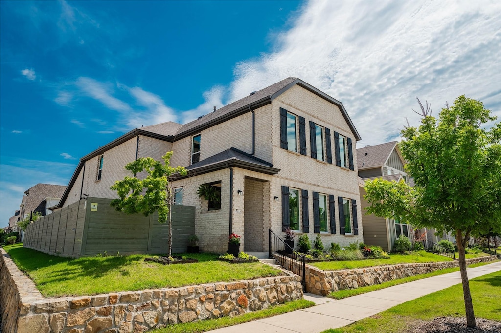 5215 Mareliz Ln, Sachse, TX 75048 - view of front of home with brick siding and a front lawn