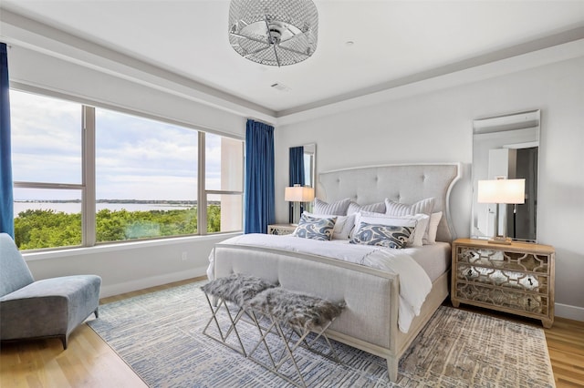 13001 Hutton Dr Unit 31, Farmers Branch, TX 75234 - bedroom featuring baseboards, wood finished floors, and a water view