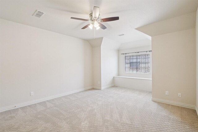 8304 Old Hickory Ln, Mckinney, TX 75072 - unfurnished room with ceiling fan, carpet flooring, baseboards, and vaulted ceiling