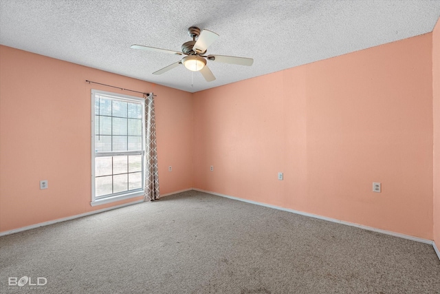 4382 Circle Square Dr, Mooringsport, LA 71060 - unfurnished room featuring carpet flooring, ceiling fan, a textured ceiling, and baseboards