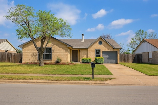 3825 Hackberry Ln, Bedford, TX 76021 - view of front of home featuring brick siding, a garage, concrete driveway, and roof with shingles