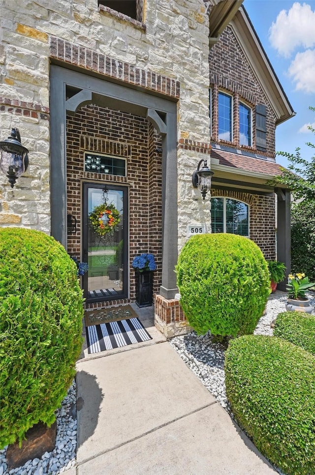 505 Kappa Way, Mckinney, TX 75071 - entrance to property featuring brick siding and stone siding