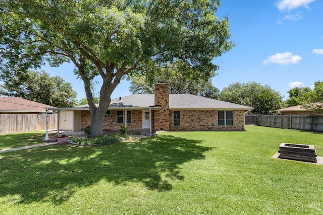 4814 Rhea Rd, Wichita Falls, TX 76308 - rear view of house with a chimney and brick siding