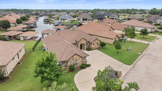 1209 Catalina Bay Blvd, Granbury, TX 76048 - aerial perspective of suburban area featuring a nearby body of water