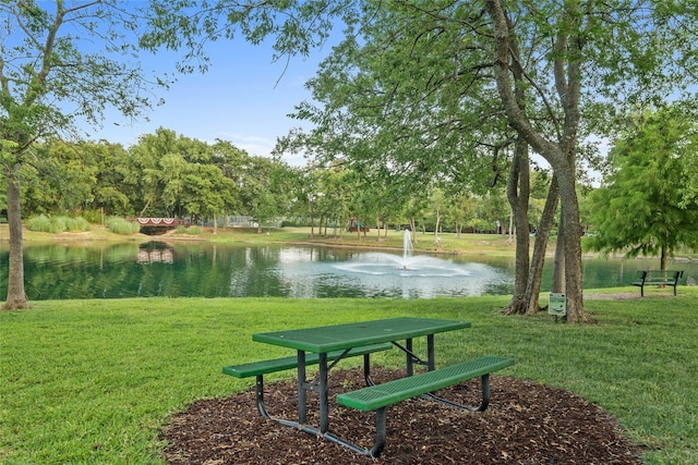 1213 Sonoma Dr, Allen, TX 75013 - view of home's community with a water view and a lawn