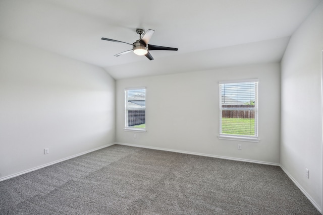 913 Alton Dr, Aubrey, TX 76227 - unfurnished room with vaulted ceiling, carpet floors, and a ceiling fan