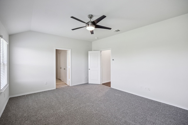 913 Alton Dr, Aubrey, TX 76227 - unfurnished bedroom with carpet flooring, a ceiling fan, and vaulted ceiling