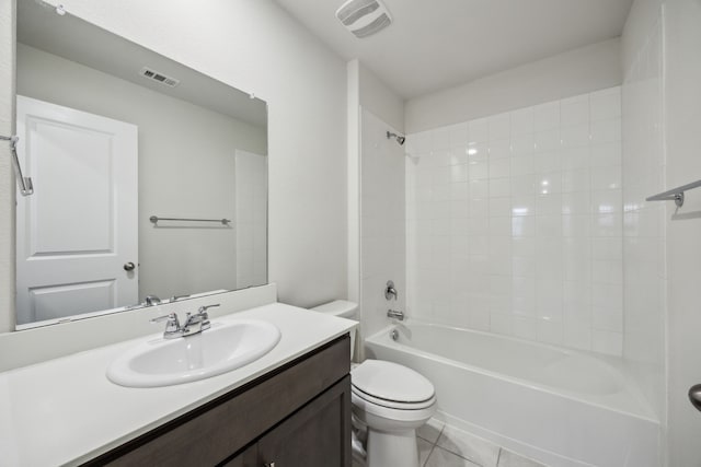 913 Alton Dr, Aubrey, TX 76227 - bathroom featuring vanity, bathing tub / shower combination, and tile patterned flooring