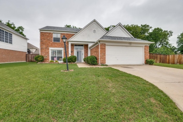 238 Browning Ln, Grand Prairie, TX 75052 - traditional-style house featuring concrete driveway, an attached garage, and brick siding