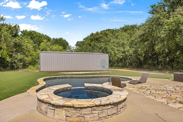 2809 Rock Church Hwy, Tolar, TX 76476 - view of patio featuring a pool with connected hot tub