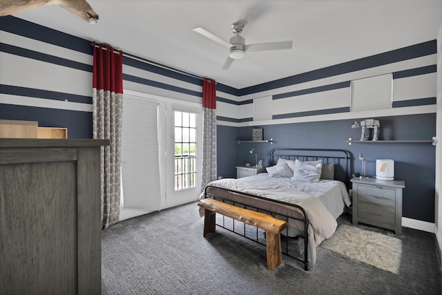 4350 Bristleleaf Ln, Prosper, TX 75078 - bedroom featuring carpet floors, access to outside, and a ceiling fan
